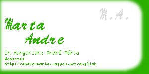 marta andre business card